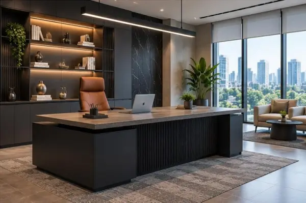 Office interior showing coordinated design elements