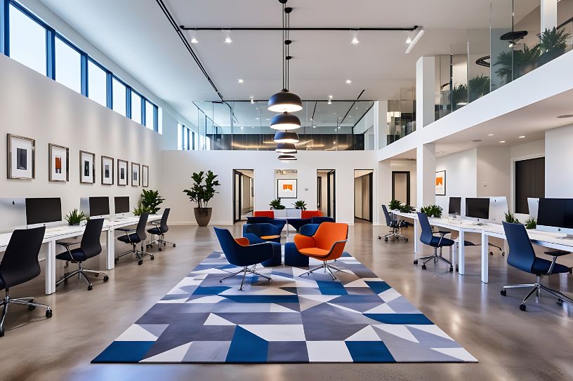 beautiful modern style open space office interior