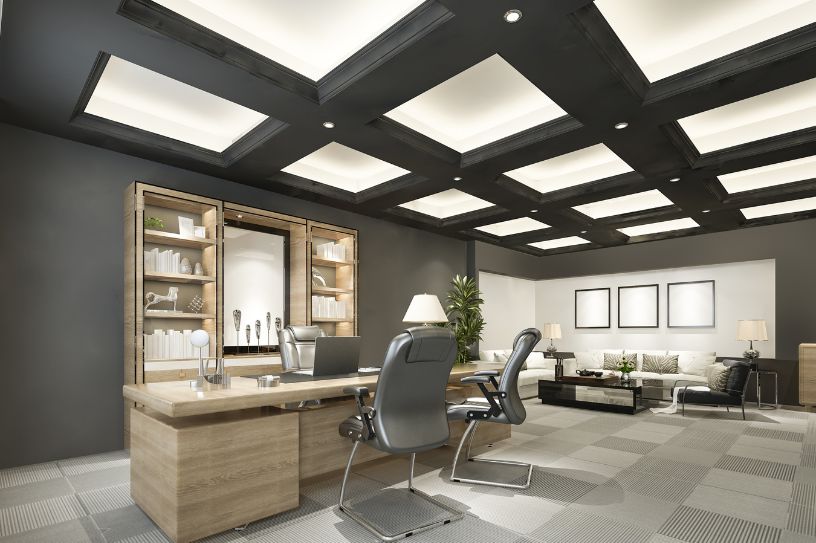 3d patterned office ceilings design