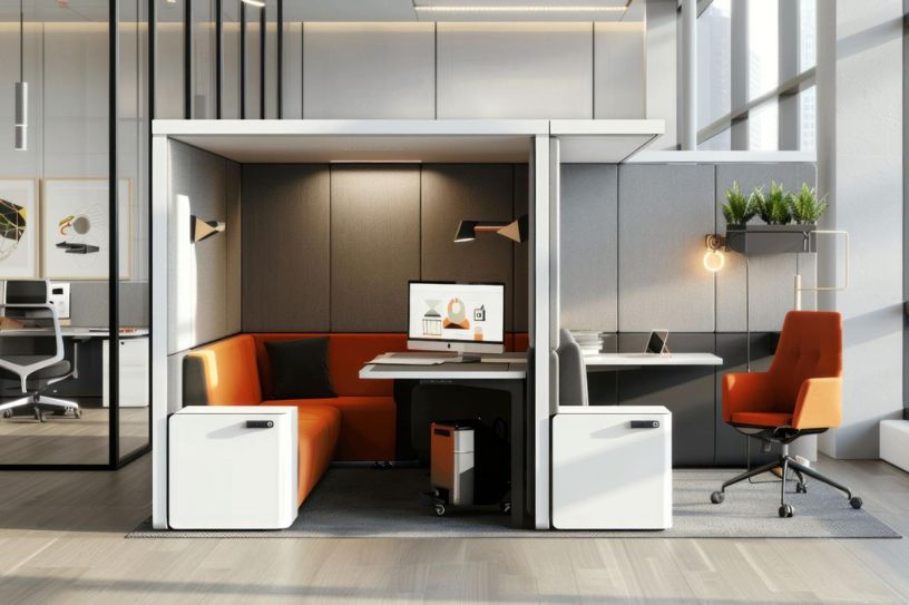 contemporary office cabin with minimalism