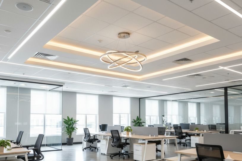 gypsum board ceiling office interior