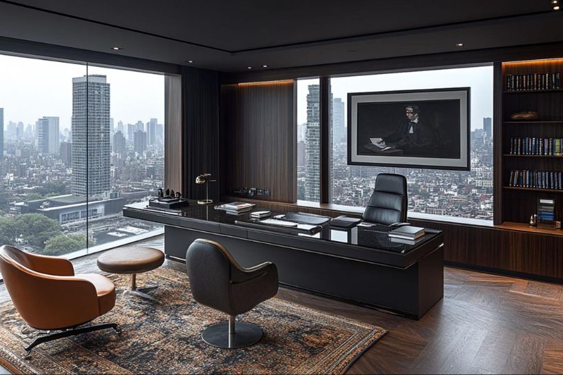 office cabin with panoramic window view