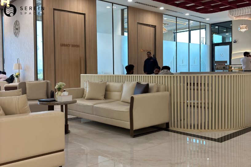 corporate office lounge area