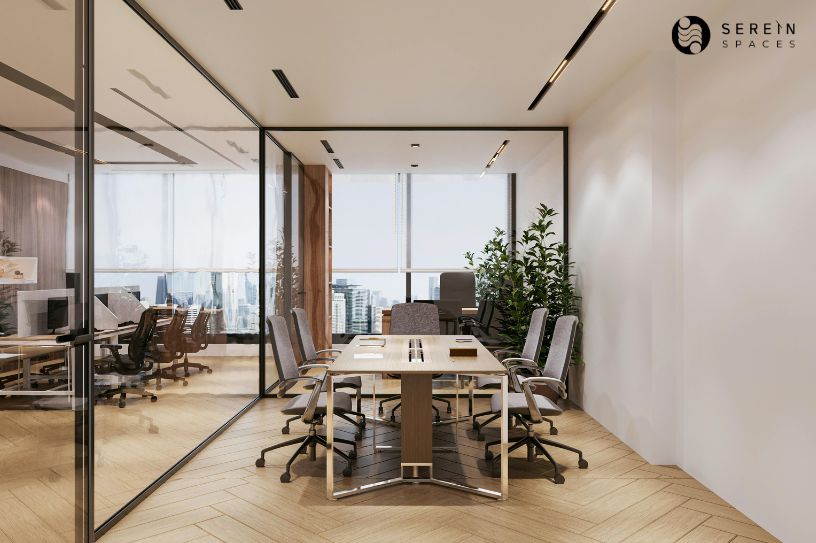 glass wall conference room modern office interior design