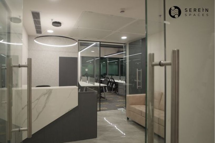 modern office entrance lobby lighting design