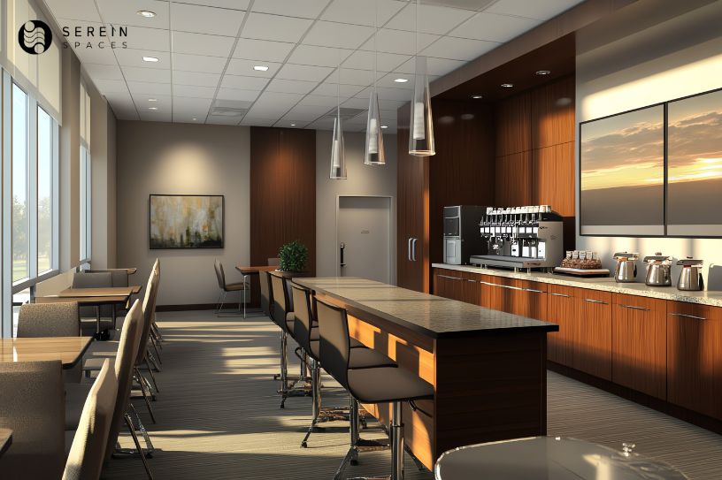 modern office space with large window