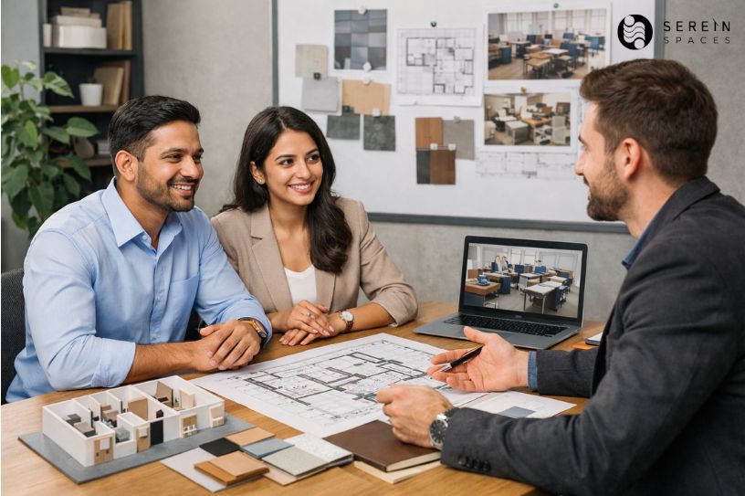 office interior designer client meeting delhi