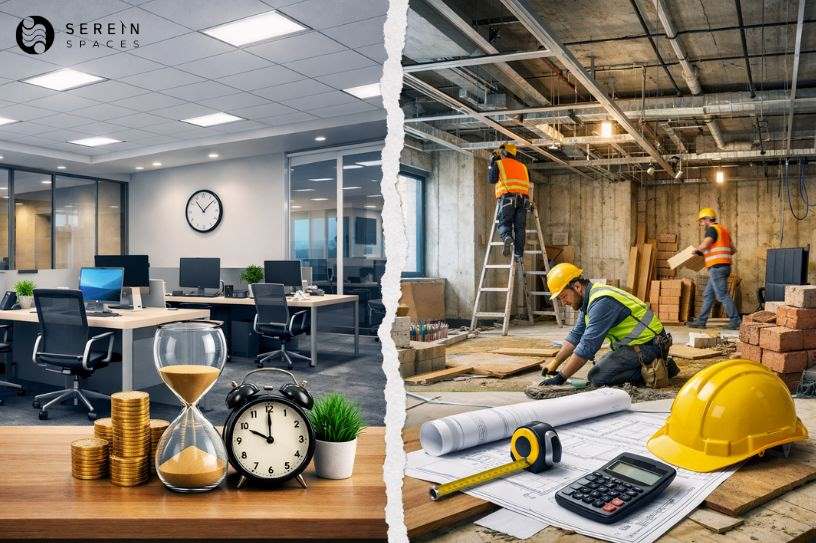 turnkey vs contractor office interior cost time comparison