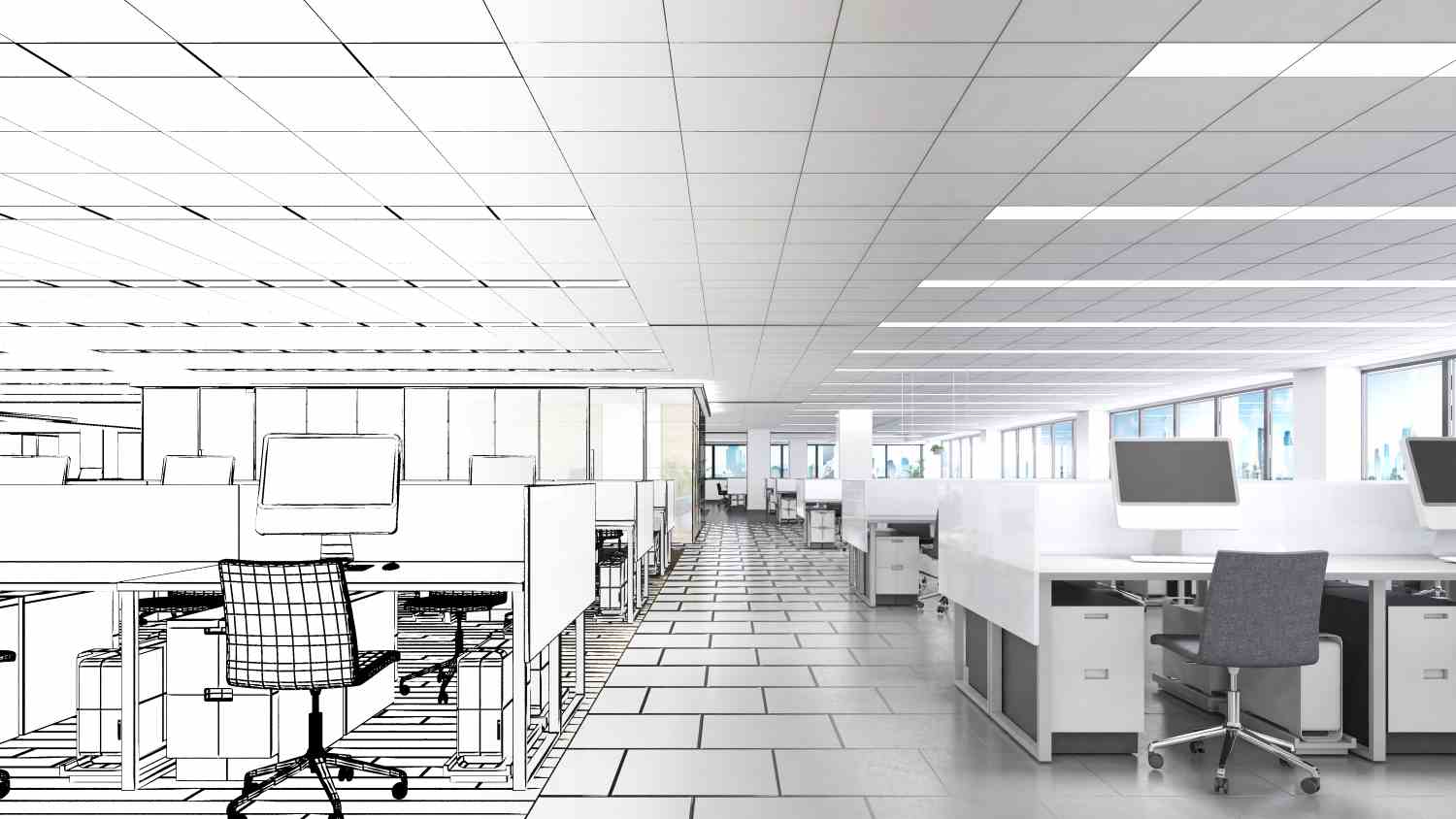 office space working with computers