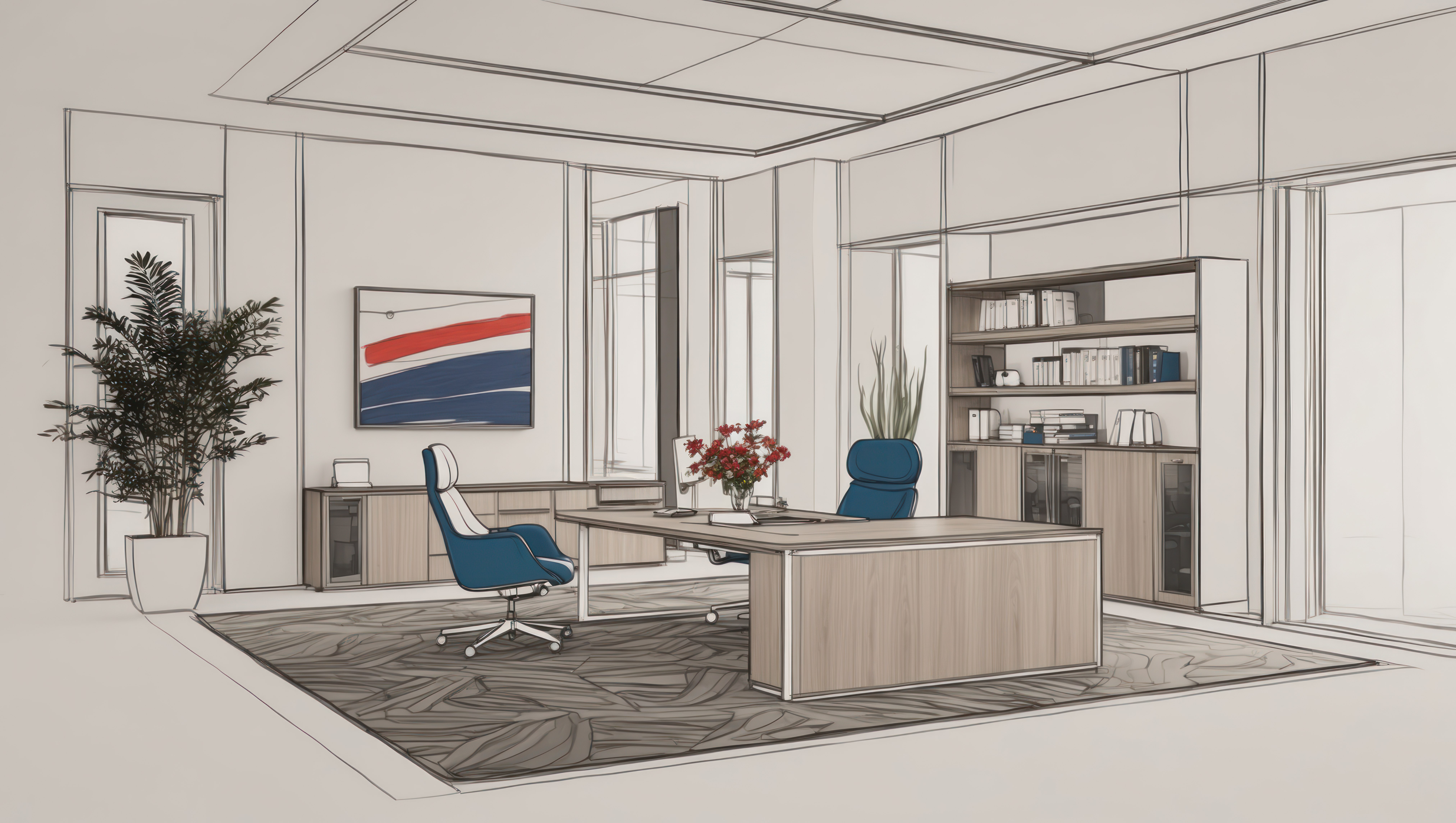 executive office design sketch